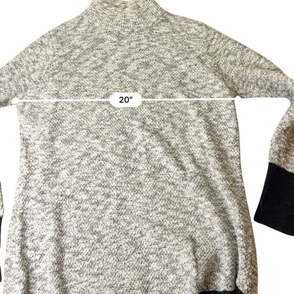 LL BEAN Gray marl Mock neck linen cotton blend sweater Size Medium - Picture 5 of 8